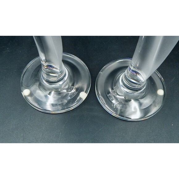 Riedel Crystal Calla Lily Candlestick Holder Pair 7-1/2 Inches Tall Frosted - Picture 5 of 8